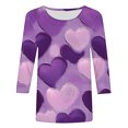 thumbnail image 5 of Tumotour Pullover Sweatshirts For Women Crew Neck 3/4 Sleeve Valentine'S Day Printed Tops Casual Cute Tunic Tops Tees Blouses Loose Pullover Tops, 5 of 5