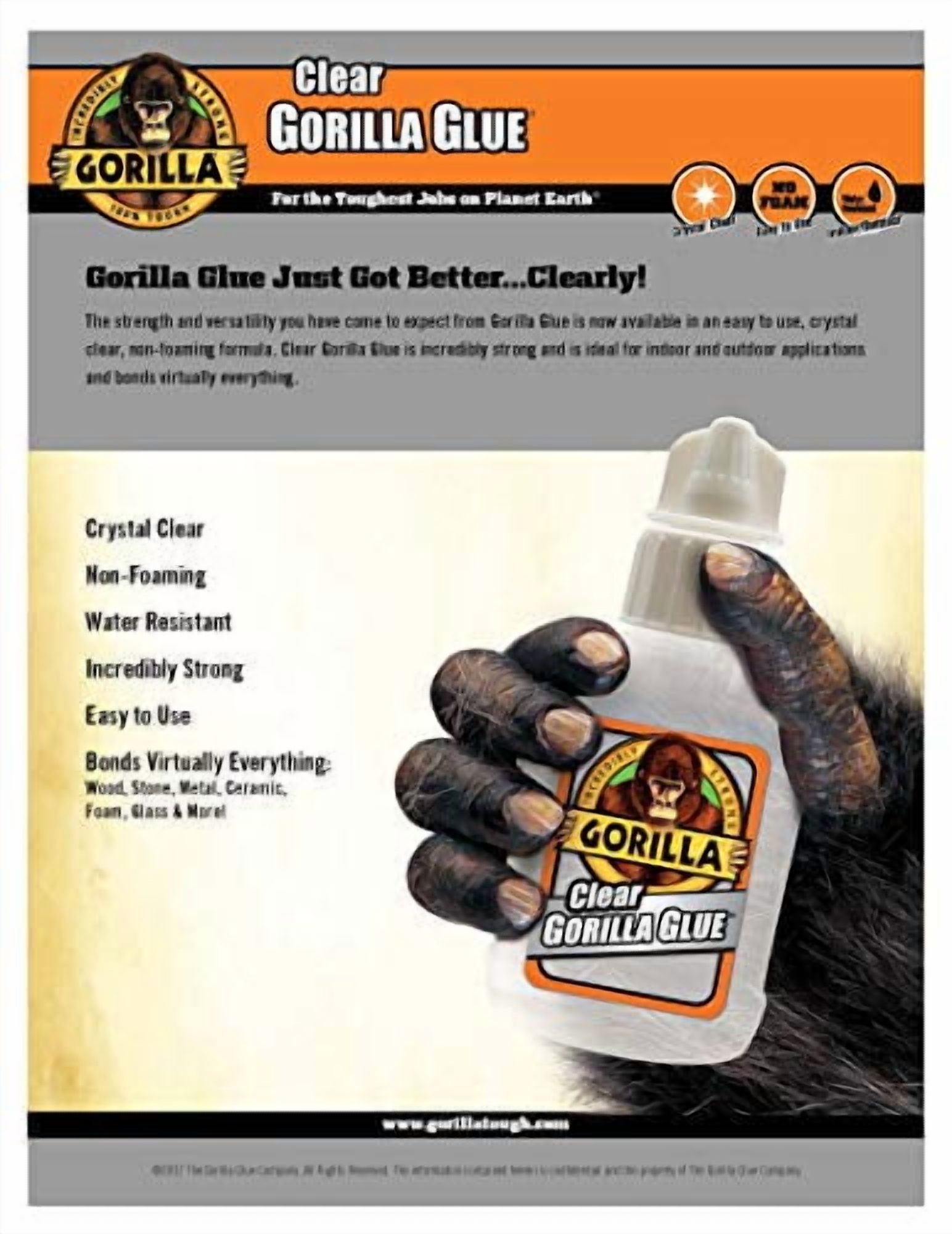 Gorilla Clear Glue - 3.75 fl oz - 1 Each - Clear | Bundle of 2 Each