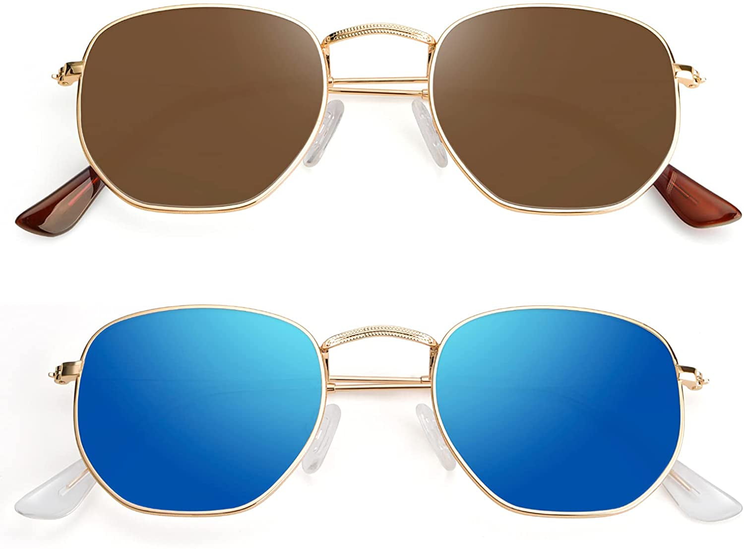 UV Protection Sunglasses for Women Men,Metal Frame Glasses Eyewear