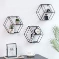thumbnail image 4 of Corner Plastic/Metal Freestanding Stackable Organizer Shelf for Bathroom,Metal Hexagonal Wall Hanging Shelf Storage Rack Living Room Bedroom Decoration Copper, 4 of 8