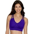 thumbnail image 2 of Hanes Women's GH49 All Day Comfort Mesh Trim Seamless Sports Bra Blue Black 3XL, 2 of 2