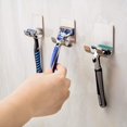 thumbnail image 2 of Razor Holder for Shower Multi Purpose Razor Hook Hanger Shower Sticky Adhesive Hooks Stainless Steel Phone Holder for Hanging Shaving Razor, Plug, Keys-4 Packs, 2 of 7
