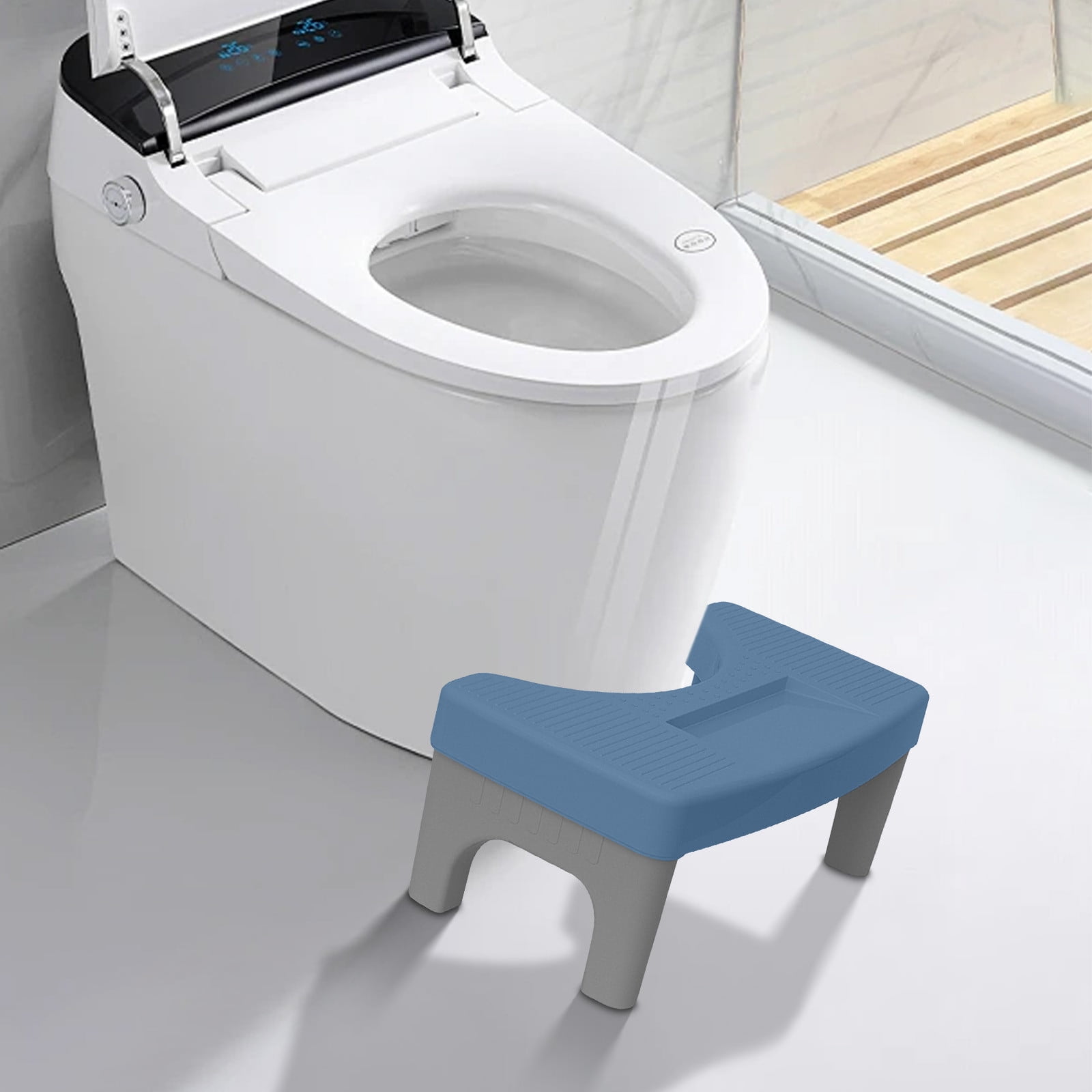 Toilet Stool Poop Stool for Squatting Posture, Portable Plastic Potty Stool for Adults & Kids, Non-Slip Bathroom Step with Patented Design, Ergonomic Toilet Stool Squat Adult
