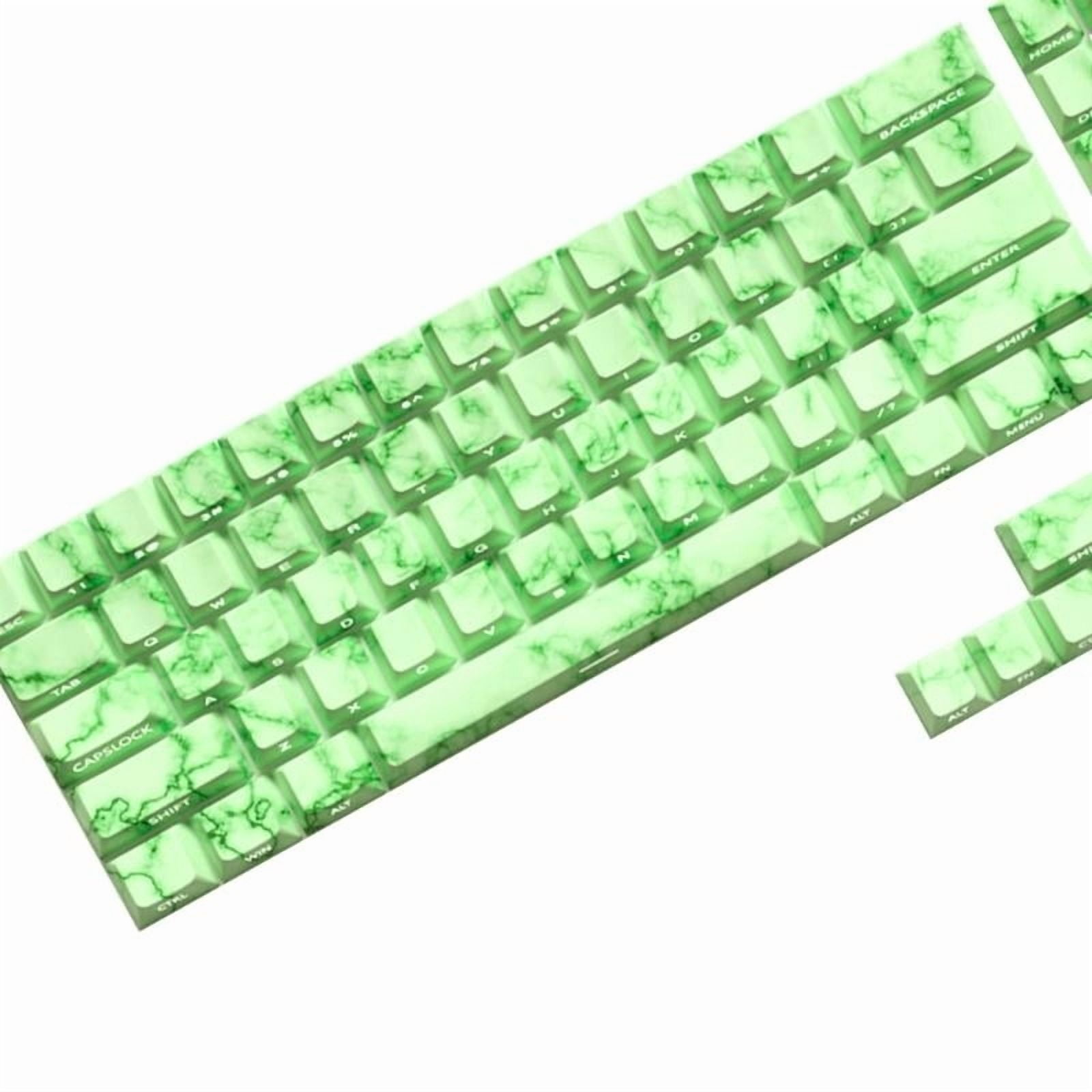 Emerald Theme Keycap Set Original PBT 64/74Keys Side Engraveds Translucents Keycaps for Gaming Mechanical Keyboards