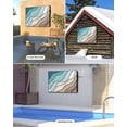thumbnail image 2 of Outdoor TV Cover 40 to 43 Inch Weatherproof, Teal Brown Beach Coastal Waterproof TV Screen Protector for Outside Decor with Zipper and Pocket 40"L x 25"H , Abstract Geometric Ocean Waves, 2 of 7