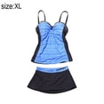 thumbnail image 2 of Traje de baño de dos piezas para mujer, push up, estampado, tankini, azul, 2 of 7