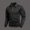 Black, variant on Men's Solid Color Long Sleeved Lapel Quarter Button Small Grid Lapel Self-cultivation Top White M(M)