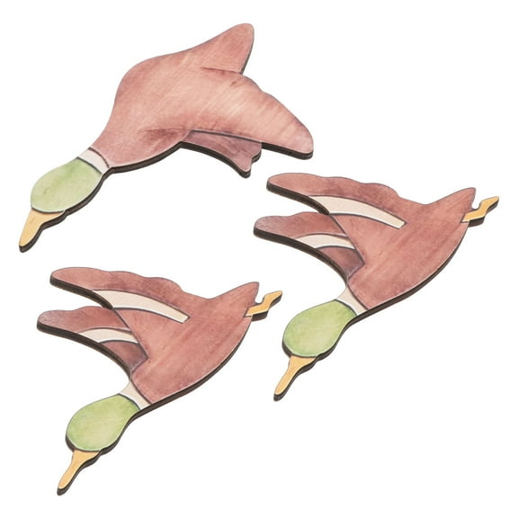 IBASETOY 3pcs Decorative Bird Sculpture Wall Art Wood Bird Decor For Daycare Center