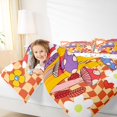 thumbnail image 4 of Homewish Kawaii Rainbow Mushroom Bedding Comforter Set,Cartoon Floral Daisy Twin Comforter Sets,Orange Plaid Bedding Set For Girl Teens,Luxury Bedroom Decor Reversible,2 Pieces, 4 of 8