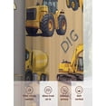 thumbnail image 6 of Construction Truck Sheer Curtains 63 Inch Length 2 Panels for Living Room, Cartoon Grips and Bulldozers Turmeric Voile Kitchen Curtain Set, Luxury Privacy Drapes Window Treatment for Bedroom, 6 of 7