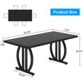 thumbnail image 2 of Tribesigns Table à Manger pour 4 à 6 Personnes, Table de Cuisine Rectangulaire en Bois Noire de 63 Pouces avec Cadre Métallique Robuste, Table à Manger Industrielle Moderne Table de Style Ferme pour la Maison Cuisine Salle à Manger, 2 of 9