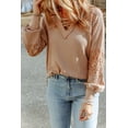 thumbnail image 4 of FOLUNSI Versatile Lace V-Neck Top: Patchwork Elegance, Seamless Transition, 4 of 8