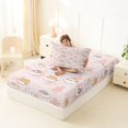 thumbnail image 4 of Manfei Funny Pet Twin Fitted Sheet, Kawaii Slepping Cat Bedding, Pink, 2pcs, 1 Fitted Sheet and 1 Pillowcase, 4 of 6