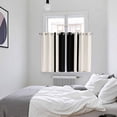 thumbnail image 4 of Black Vintage Kitchen Curtains 63 Inch Length, Geometric Stripes Simple Lines Grommet Top Bedroom Living Room Curtains, Light Filtering Cafe Curtain Drapes 2 Panels Set 104''x63'', 4 of 9