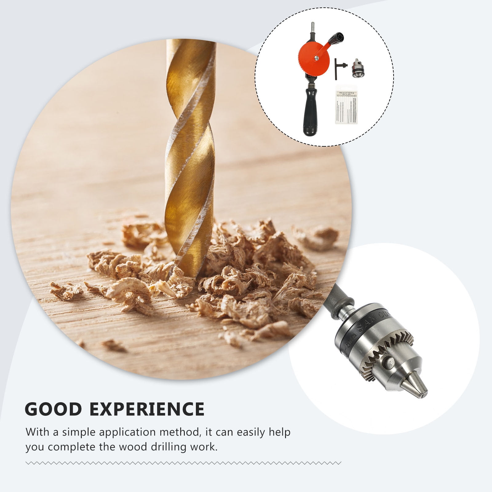 Raindrops 1 Set Hand Drill woodworking Drill 1/4-Inch Capacity Manual Drill with Drill Bit