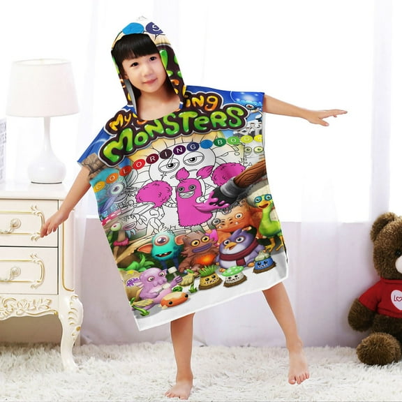 my singing monsters Hooded Poncho Towels, Soft & Absorbent Microfiber Beach Towel, Swimming Pool Changing Robe Bathrobe Bath Towel