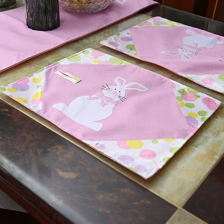 

Rabbit Placemat Easter Holiday Decorations Easter Bunny Placemat Tablecloth Table Mat Placemats Tableware Kitchen Supplies Home Decor