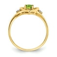 thumbnail image 2 of 14K Yellow Gold Ring Band with Stones (08) August Peridot Oval Green Diamond Round, 2 of 5
