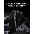 thumbnail image 6 of Bandmax 8MM Stainless Steel Cuban Chain Bracelets for Men Women Black Miami Curb Link Hand Chain Gift with Card To Grandson Graduation Birthday Father's Day, 6 of 8