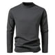 thumbnail image 2 of pstuiky hombres de manga larga, Camiseta deportiva de dos piezas para hombre, estilo casual, transpirable, con cuello redondo y manga larga, de color liso Tops de talla grande para hombre l, 2 of 4