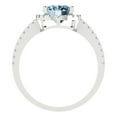 thumbnail image 4 of 2.27 ctw with Simulated Diamond Halo Accents Anniversary Ring for Women | Oval Cut Simulated Blue Diamond | Hyperallergenic Solid 18K White Gold, 4 of 5