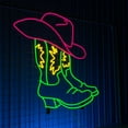 thumbnail image 2 of Handmadetneonsign Boots Cowboy Neon Sign, Boots Cowboy Wall Art Decor, Western Hotel Pub Cafe Wall Decor, 2 of 5