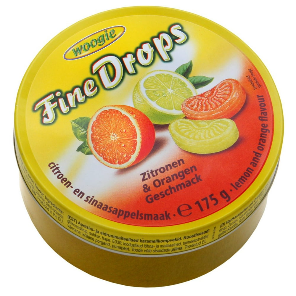 German Sanded Lemon and orange Candies 175g Tin (Zitronen und