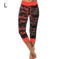 thumbnail image 4 of Mujeres Pantalones Yoga Pantalones deportivos al aire libre interior Pantalones recortados Jogging Ejercicio Drawstring Ajustable Cintura Leggings Gimnasio Ropa roja L seitruly OD003018-09, 4 of 7
