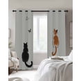 thumbnail image 4 of Japanese Cute Cat Blackout Curtains for Bedroom Living Room Darkening Curtains 63 Inches Long Harmony Cartoon Kitty Butterfly Window Curtain 2 Panels Set Window Treatment Grommet Drapes 42"x63", 4 of 9