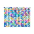 thumbnail image 3 of MKHERT Mermaid Scales Window Curtain Kitchen Curtain 26x39 inch,Two Piece, 3 of 3