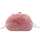thumbnail image 1 of Bolso bandolera de felpa con cadena de perlas para teléfono móvil, pequeño bolso de hombro rosa, 1 of 6