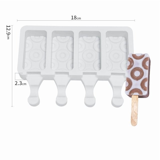 Molde de silicona for paletas for helado casero, golosinas congeladas y cubitos de hielo, sin BPA, fácil de usar, diseño de 6 cavidades