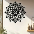 thumbnail image 5 of HELLOYOUNG Large Metal Mandala Wall Art Black Floral Sculpture  Atmosphere Accessories Crafted From Durable Iron  Elegant for Indoor/outdoor Hanging Housewarming Gifts Christmas Sign, 5 of 13