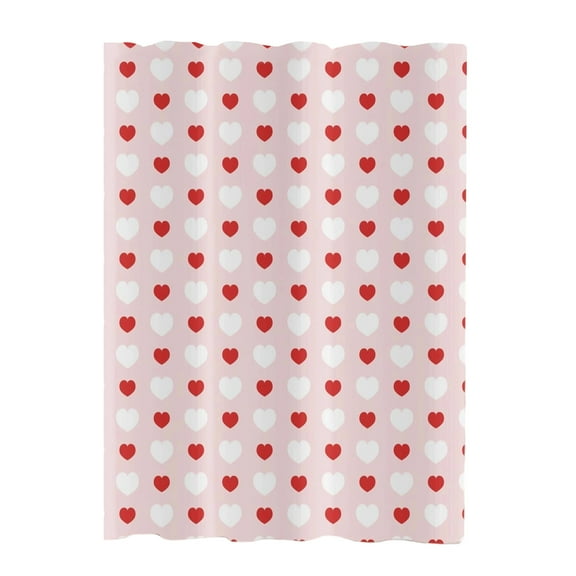 Fasiaou Valentines Shower Curtain, Heart Shower Curtain Valentines Shower Curtains for Bathroom, White Shower Curtain with Heart Design, Valentines Bathroom Decor for Valentine's Day,A