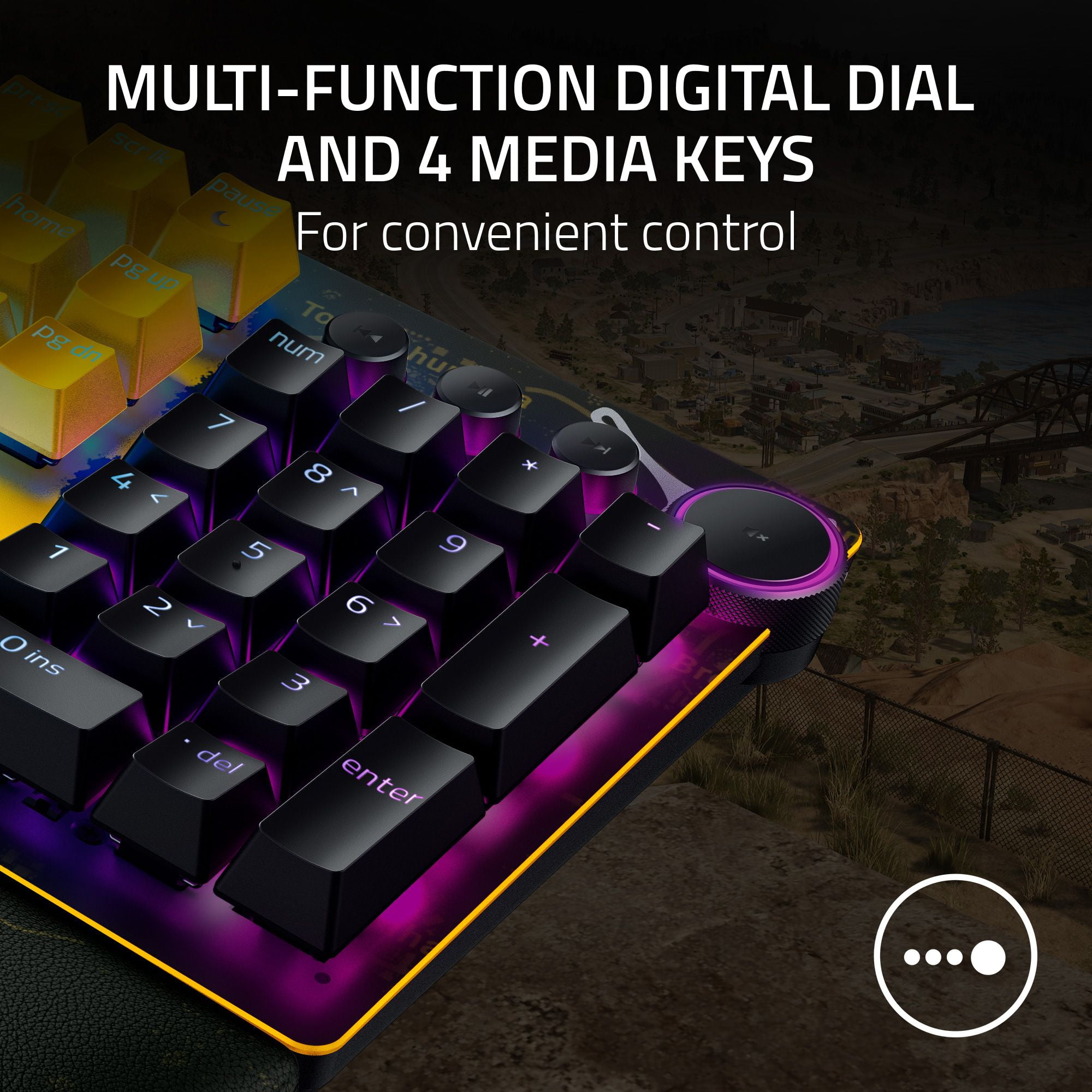 【受注生産品】 PUBG V2 Huntsman Razer Wired Black/Yellow Keyboard, Gaming キーボード