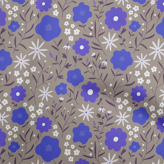 oneOone Polyester Spandex Medium Blue Fabric Kids Floral Dress Material Fabric Print Fabric By The Yard 56 Inch Wide