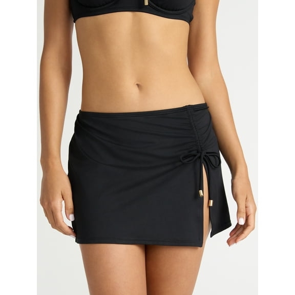 Time and Tru Women’s and Women’s Plus Tunnel Front Swim Skirt, Sizes XS-2X