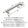 thumbnail image 4 of Amerock Monument 6-5/16 inch Center-to-Center Polished Nickel Cabinet Pull, 10 Pack, 4 of 8