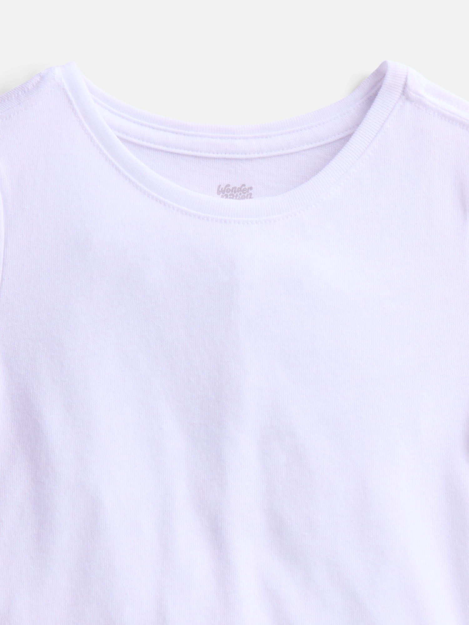 Wonder Nation Baby and Toddler Girls Tee with Short Puff Sleeves, Sizes 0M–5T
