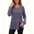 thumbnail image 4 of Ounisa Womens Long Sleeve Shirts Casual V Neck Tunic Tops Fashion Loose Fall Sweaters, 4 of 7