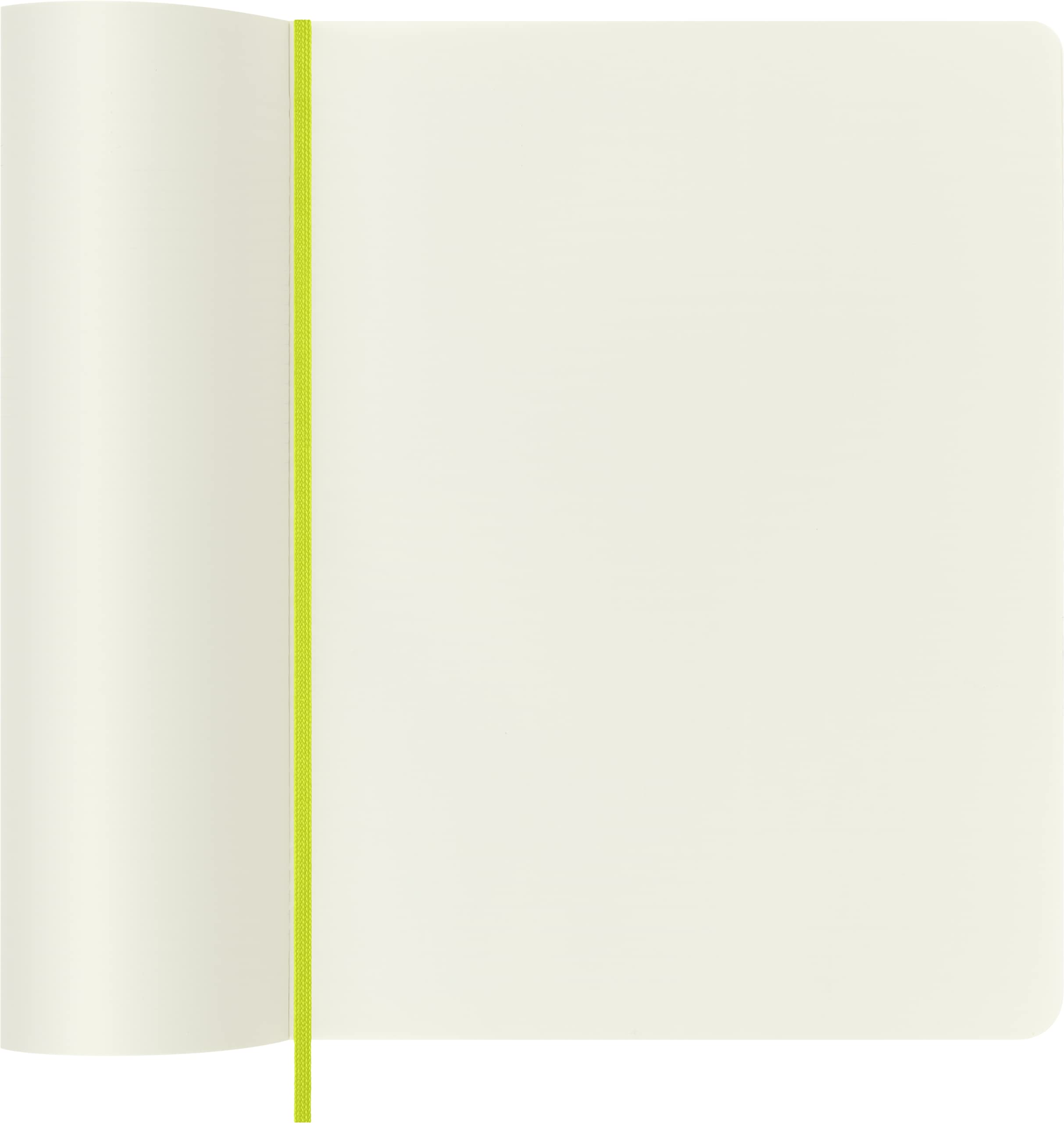 Moleskine Classic Notebook, Soft Cover, XL (7.5" x 9.5") Plain/Blank, Lemon Green, 192 Pages