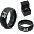 thumbnail image 4 of Tungsten Oregon The Beaver State Love Heart Band Ring 8mm Men Women Comfort Fit Black Dome Polished, 4 of 4