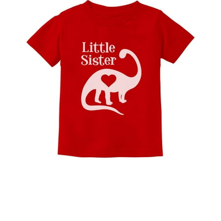 

Little Sister Gift Siblings Love Dinosaur Girls Toddler/Infant Kids T-Shirt 6M Red