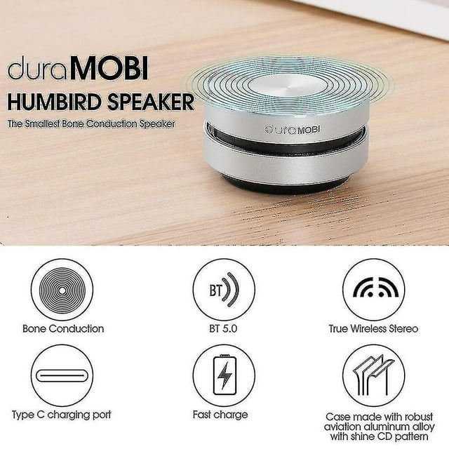 Wirelessly BT Speaker Bone Conduction Speakers - Mini Portable Loud Stereo Sound Built-in Mic Sound Box, Red (Size, Color: 1 Pack-Silver)