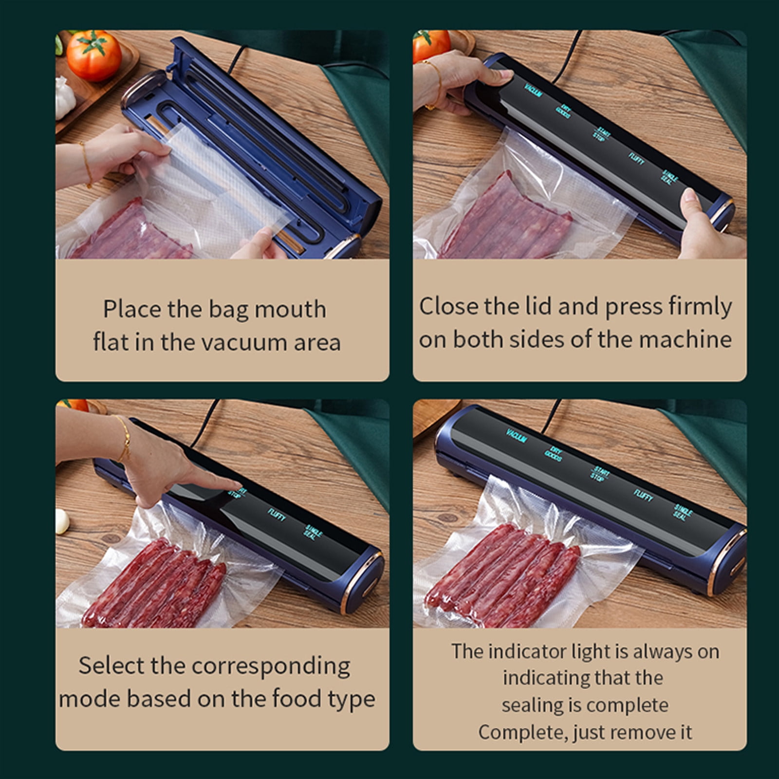 Inerposs Vacuum Sealer Machine, Food Vacuum Sealer for Airtight Food Storage, Dry and Moist Vacuum Sealer, Kitchen Food Sealer for Freshness, Ideal for Home Food Preservation