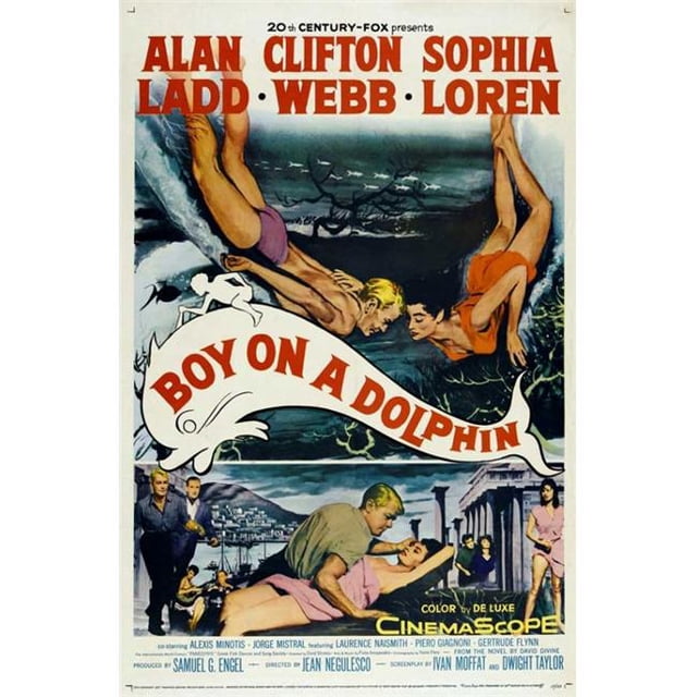 Pop Culture Graphics MOVGJ1209 Boy On A Dolphin Movie Poster Print, 27 x 40