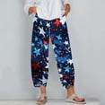 thumbnail image 3 of Roncen Women's Independence Day Printed Capri Pants - Summer Comfortable Loose Wide Leg Trousers with Elastic Waist, 3 of 5