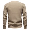 thumbnail image 4 of WTOBBY Men's Pullover Sweater Jumper with Knit Crewneck Plain Neck Vintage Style, Business Casual Fashion Top for Warm and Stylish Wear,Khaki S, 4 of 4