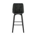 thumbnail image 4 of Renee 26" Swivel Gray Faux Leather and Black Wood Bar Stool, 4 of 13