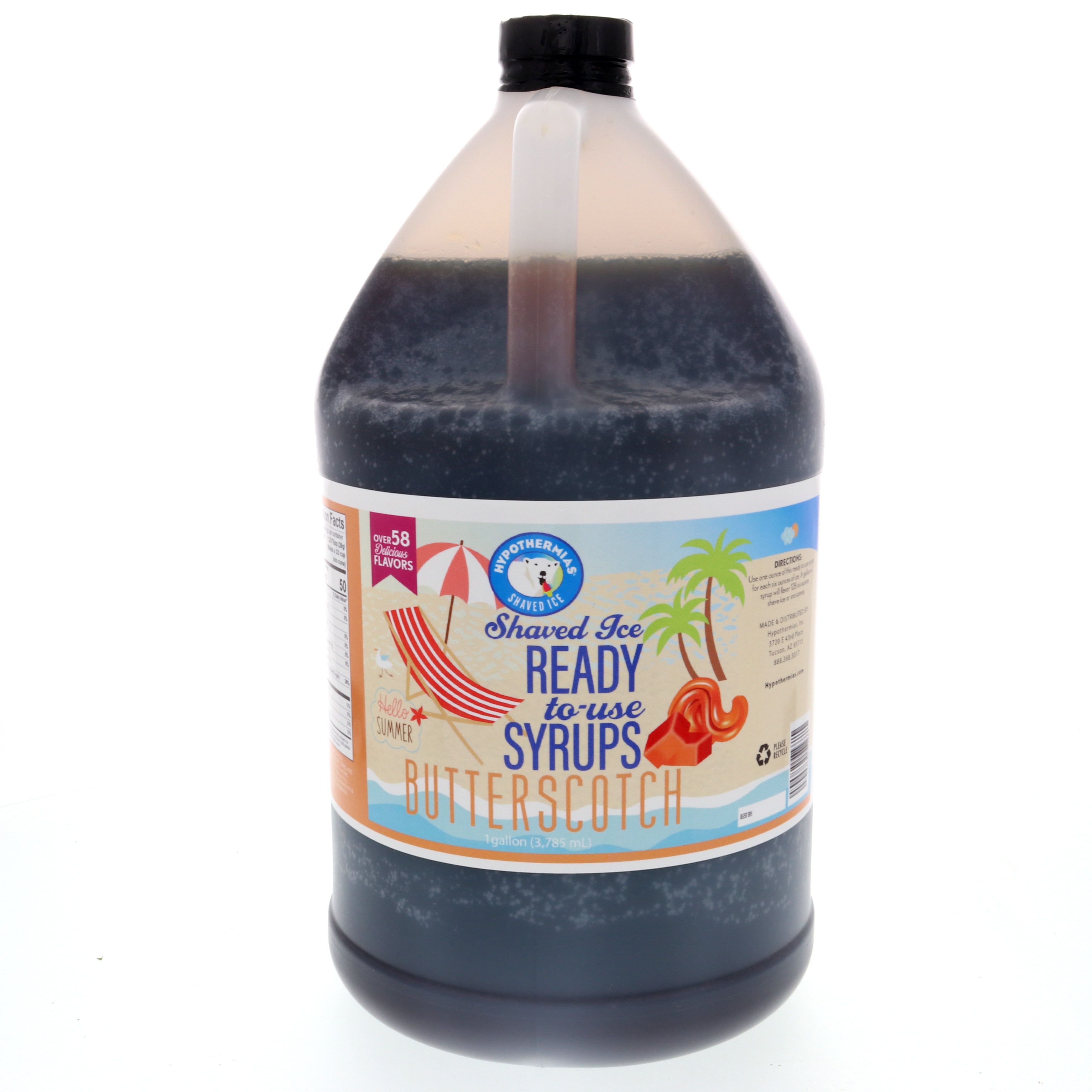 Butterscotch Ready to Use Hawaiian Shaved Ice or Snow Cone Syrup Gallon (128 Fl. Oz)